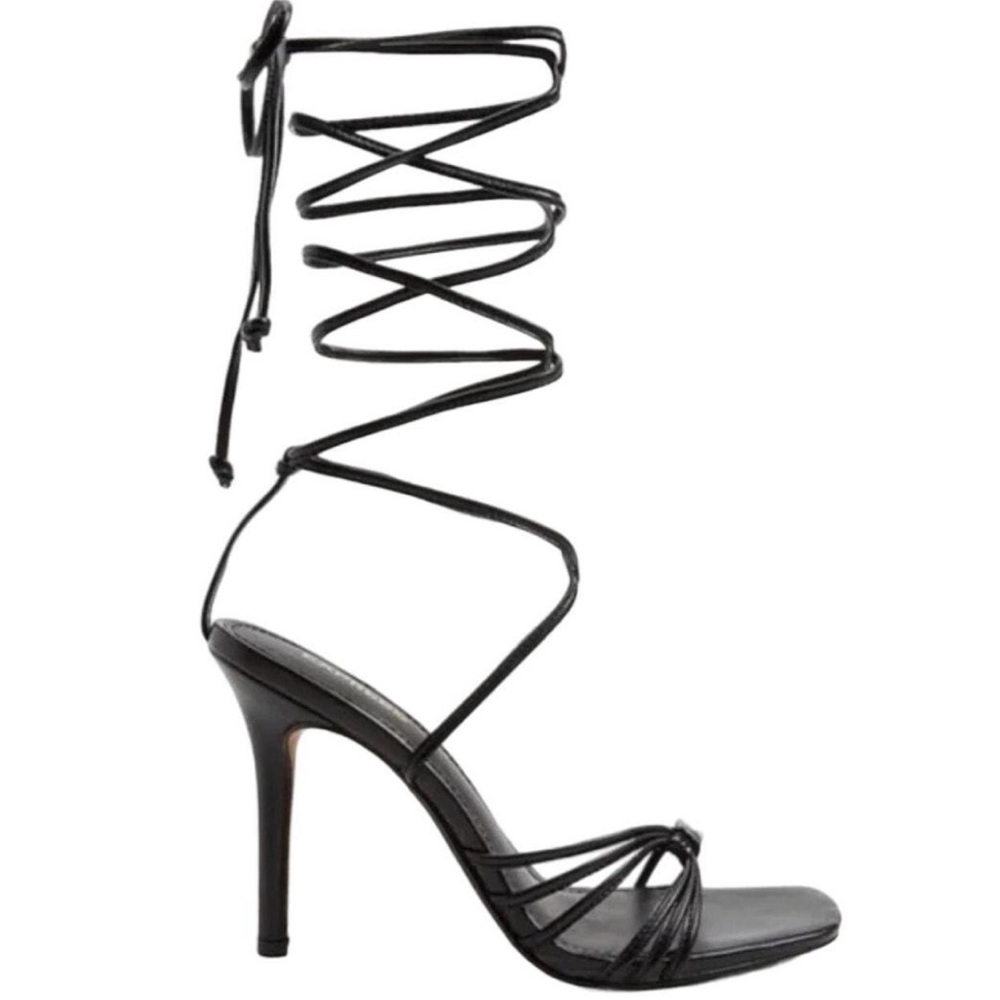 NWOT Express Strappy Lace Up Heeled Sandals - Black - US Size 6